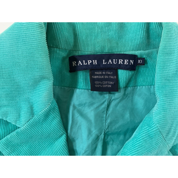 Ralph Lauren Rugby Jacket Cotton Teal Blazer Size 10 - Picture 4 of 12